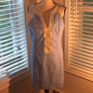 NWT Lilly Pulitzer Periwinkle Dress with Gold detailing. Size 12